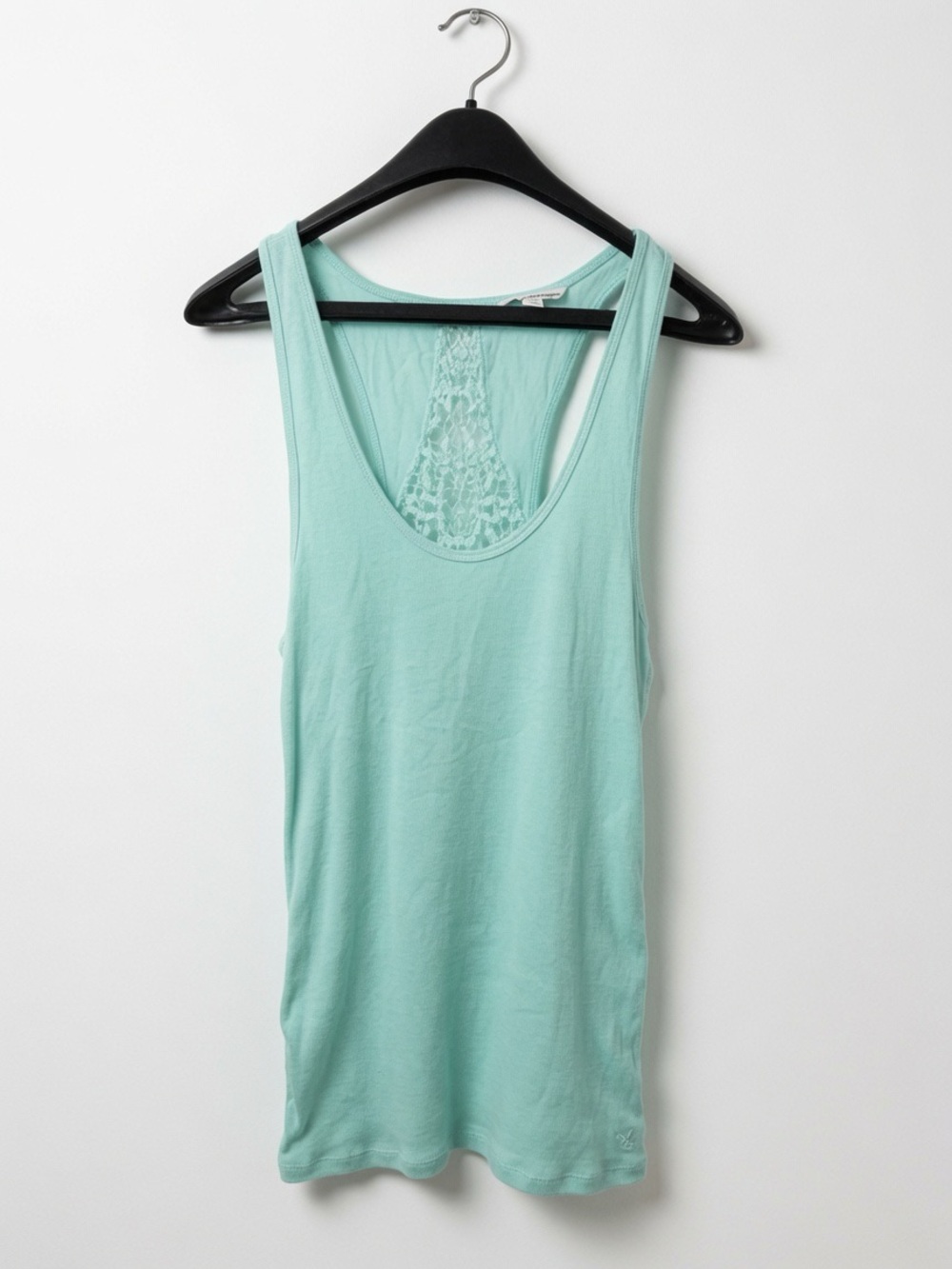 Y2K American Eagle Outfitters Women’s Large Blue Lace-Back Long Tank Top
